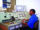 Technician Donald Zulu at one of the three calibrating stations